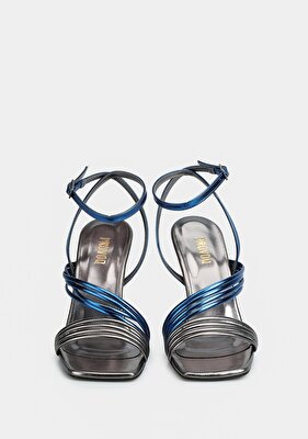 Provoq Platin Kadın Topuklu Sandalet