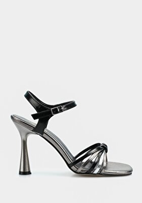 Provoq Platin Kadın Topuklu Sandalet