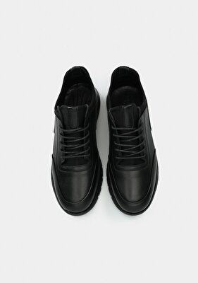 Provoq Siyah Deri Erkek Ayakkabı