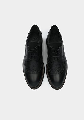 Provoq Siyah Deri Erkek Ayakkabı