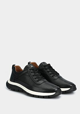Provoq Siyah Deri Erkek Sneaker
