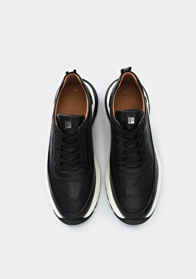 Provoq Siyah Deri Erkek Sneaker