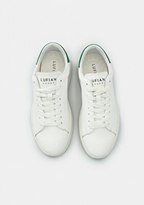 LUFIAN ANTON Beyaz-Yesil Deri Erkek Sneaker