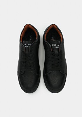 LUFIAN Tommy Siyah Deri Erkek Sneaker
