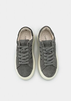LUFIAN FRANK Gri Deri Erkek Sneaker