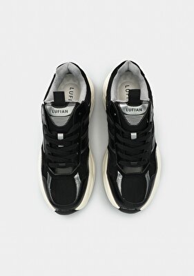 LUFIAN EDUARD Siyah Deri Erkek Sneaker