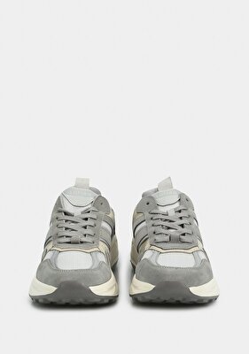LUFIAN EDUARD Gri Deri Erkek Sneaker
