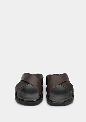 Eclipse Kahve Deri Erkek Konfor Terlik