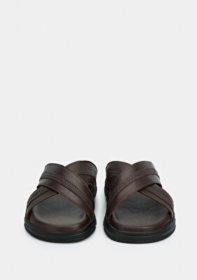 Eclipse Kahve Deri Erkek Konfor Terlik