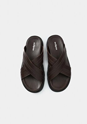 Eclipse Kahve Deri Erkek Konfor Terlik