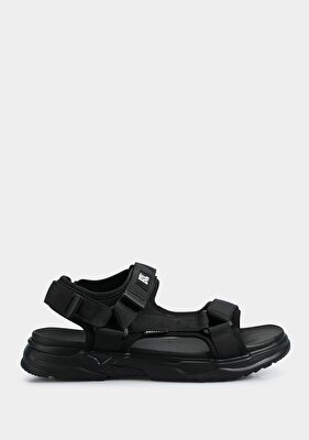 Bulldozer Siyah Erkek Düz Sandalet