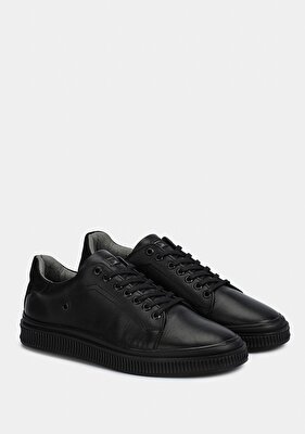 Provoq Siyah Deri Erkek Ayakkabı