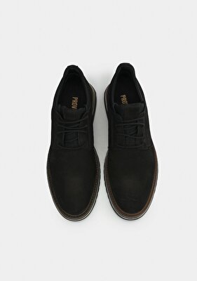 Provoq Siyah Deri Erkek Ayakkabı