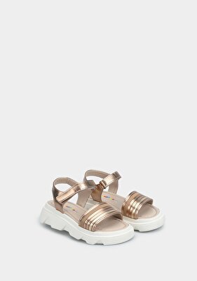 Kiddo Altın Kız Çocuk Düz Sandalet