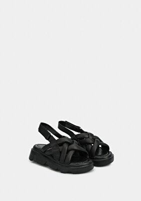 Kiddo Siyah Kız Çocuk Düz Sandalet