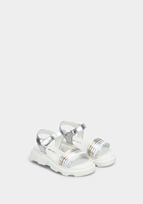 Kiddo Gümüş Kız Çocuk Düz Sandalet