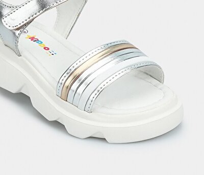 Kiddo Gümüş Kız Çocuk Düz Sandalet