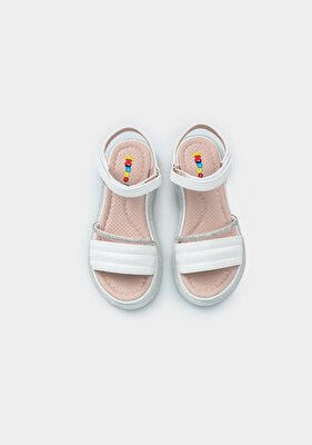 Kiddo Beyaz Kız Çocuk Düz Sandalet