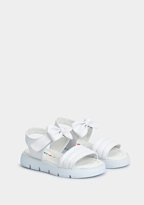 Kiddo Beyaz Kız Çocuk Düz Sandalet