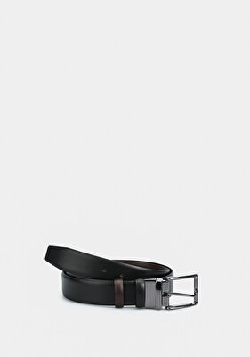 Provoq Siyah  Provoq 25 Çift Taraflı Deri Kemer