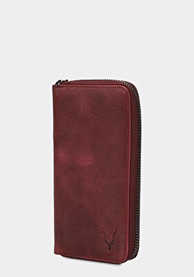 Carrera Bordo  Carrera CAR006 Bordo Hakiki Deri Cüzdan