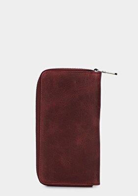 Carrera Bordo  Carrera CAR006 Bordo Hakiki Deri Cüzdan