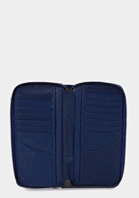 Carrera Mavi  Carrera CAR006 Mavi Hakiki Deri Cüzdan