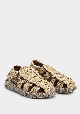 Provoq Bej Kadın Düz Sandalet