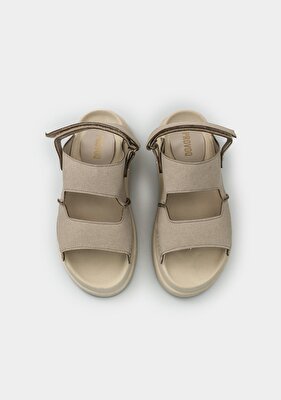 Provoq Bej Kadın Düz Sandalet