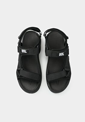 Bulldozer Siyah Erkek Düz Sandalet