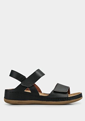 Eclipse Siyah Kadın Düz Sandalet