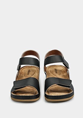 Eclipse Siyah Kadın Düz Sandalet