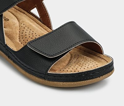 Eclipse Siyah Kadın Düz Sandalet