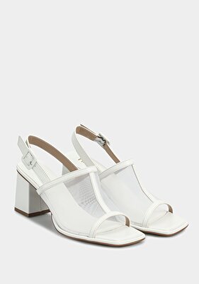 Provoq Beyaz Kadın Topuklu Sandalet