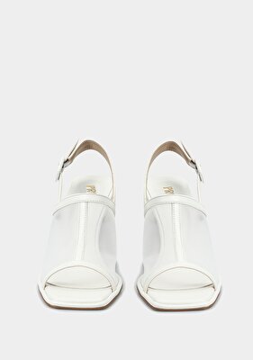 Provoq Beyaz Kadın Topuklu Sandalet