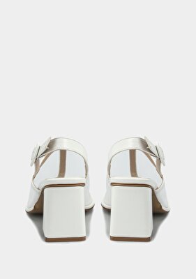 Provoq Beyaz Kadın Topuklu Sandalet