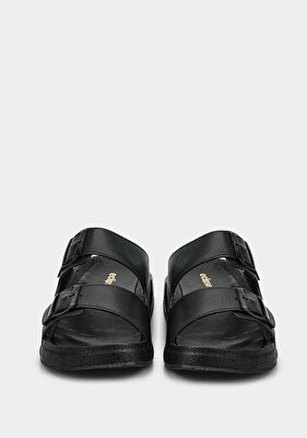 Eclipse Siyah Deri Erkek Konfor Terlik