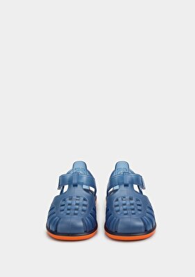 Igor Lacivert-Turuncu Kız Çocuk Düz Sandalet