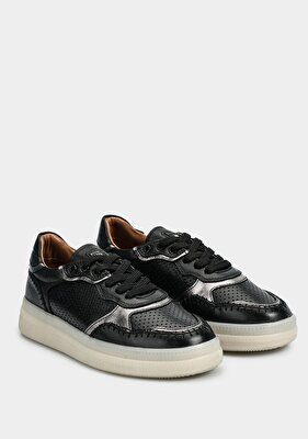 Provoq Siyah Deri Kadın Sneaker