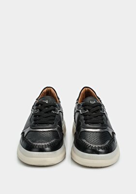 Provoq Siyah Deri Kadın Sneaker