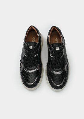 Provoq Siyah Deri Kadın Sneaker