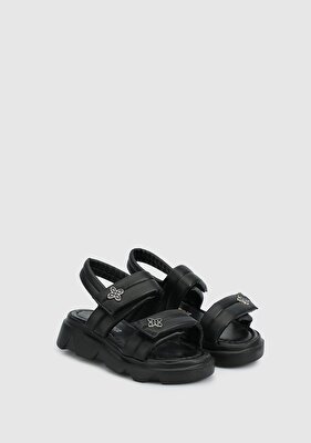 Kiddo Siyah Kız Çocuk Düz Sandalet