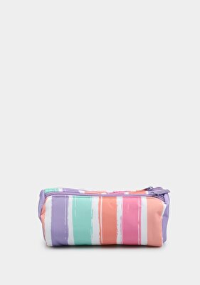 Kaukko Lila  KAUKKO RAINBOW DUAL KALEM ÇANTASI LINE LILAC